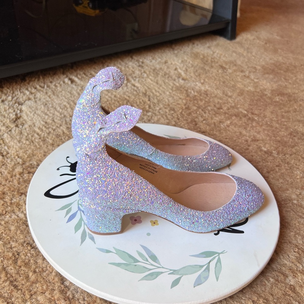 Women’s Free People iridescent glitter block heel shoes size 9. - Picture 9 of 17